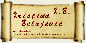 Kristina Belojević vizit kartica